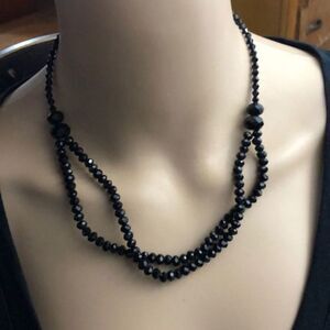 Beautiful black cut glass necklace